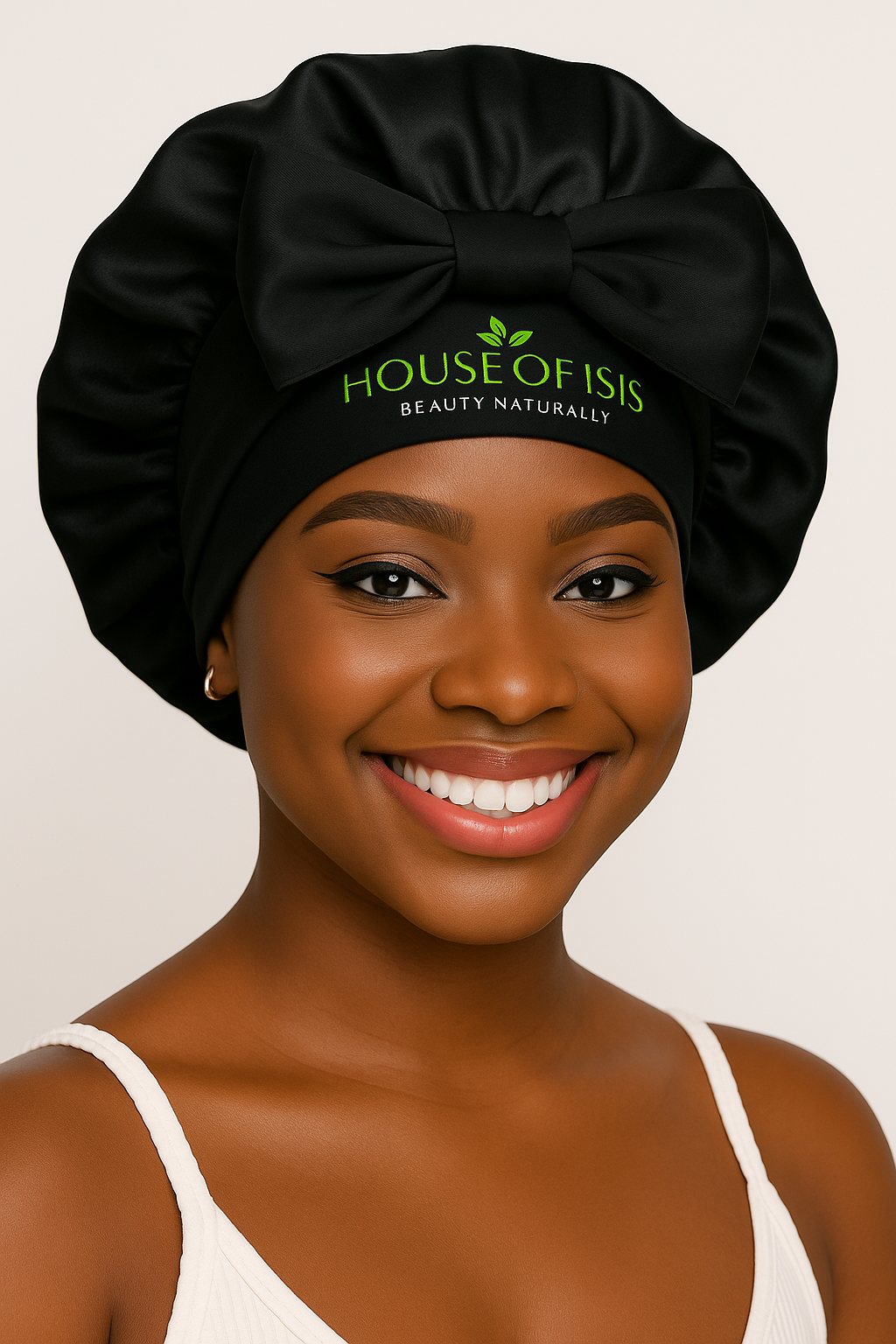 Satin-Lined Tie Bonnet – Adjustable &amp; Double Layered