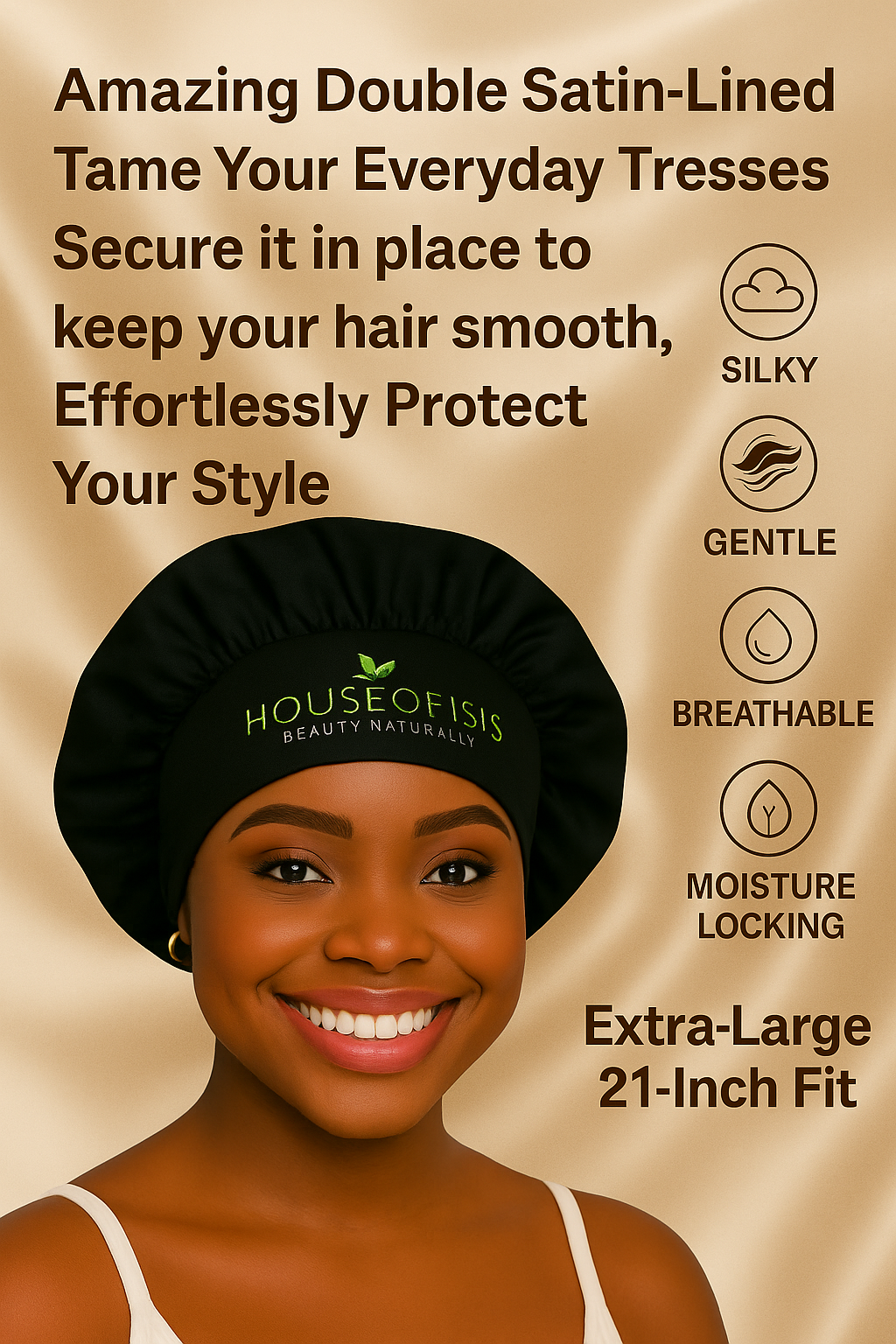Wide Band Satin-Lined Bonnet